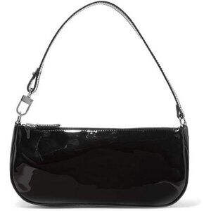 Black Patent Leather Clutch Purse Shoulder Bag Evening Handbag Wedding Party